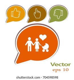Flat icon family. Flat icon family. Husband and wife are kept each other's hands.