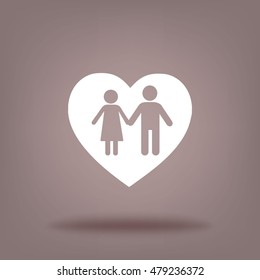Flat icon family. Love between husband and wife.