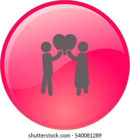 Flat icon family. Love between husband and wife.