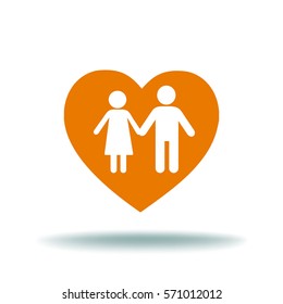 Flat icon family. Love between husband and wife.