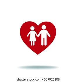 Flat icon family. Love between husband and wife.