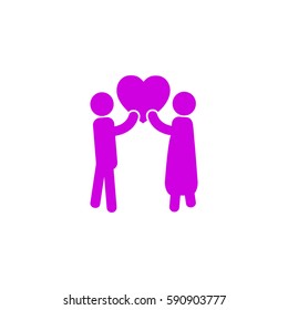 Flat icon family. Love between husband and wife.