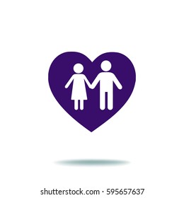 Flat icon family. Love between husband and wife.