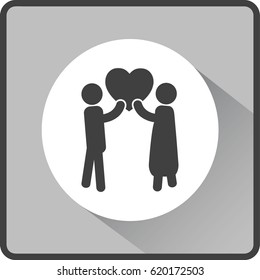 Flat icon family. Love between husband and wife.