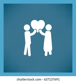 Flat icon family. Love between husband and wife.
