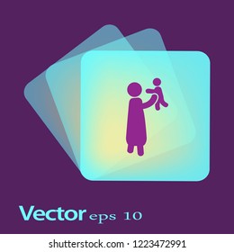 Flat icon family. Mother with baby.