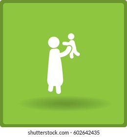 Flat icon family. Mother with baby.
