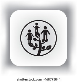 Flat icon. Family Tree.