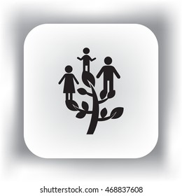 Flat icon. Family Tree.