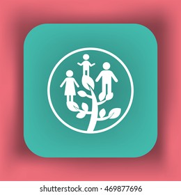 Flat icon. Family Tree.