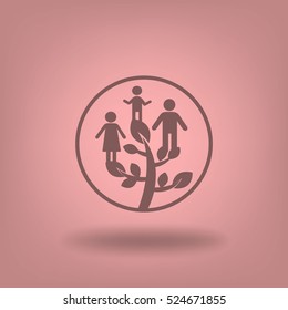 Flat icon. Family Tree.