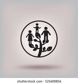 Flat icon. Family Tree.