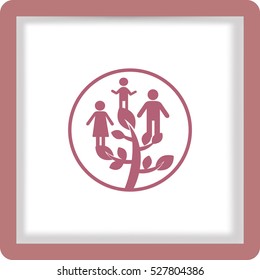 Icono plano. Árbol familiar.