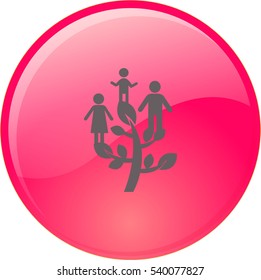 Icono plano. Árbol familiar.