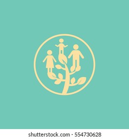 Flat icon. Family Tree.