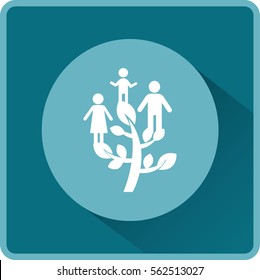 Icono plano. Árbol familiar.