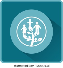 Flat icon. Family Tree.