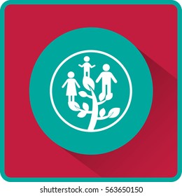 Icono plano. Árbol familiar.