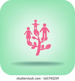 Flat icon. Family Tree.