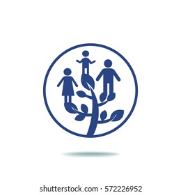Flat icon. Family Tree.
