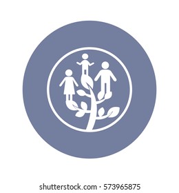 Flat icon. Family Tree.