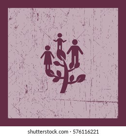 Icono plano. Árbol familiar.