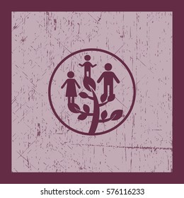 Flat icon. Family Tree.