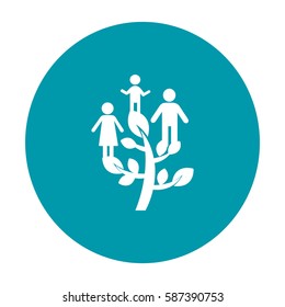 Flat icon. Family Tree.