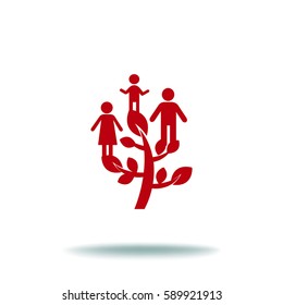 Flaches Symbol. Familienbaum.