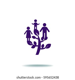 Flat icon. Family Tree.