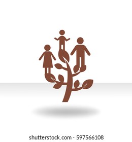 Flat icon. Family Tree.