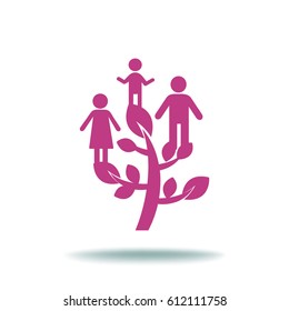 Flat icon. Family Tree.