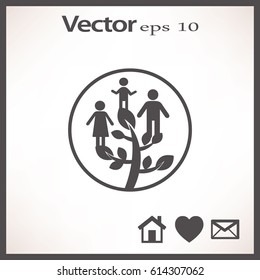 Flat icon. Family Tree.