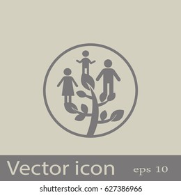 Flat icon. Family Tree.