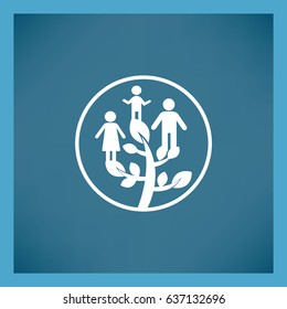 Flat icon. Family Tree.