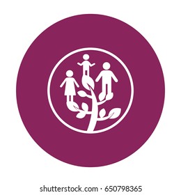 Icono plano. Árbol familiar.
