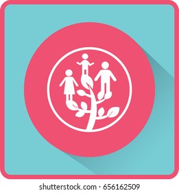 Flat icon. Family Tree.
