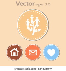 Flat icon. Family Tree.