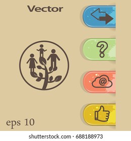 Flat icon. Family Tree.