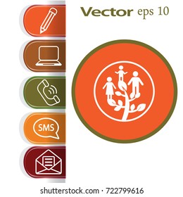 Flat icon. Family Tree.