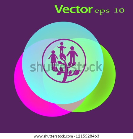 Flat icon. Family Tree.