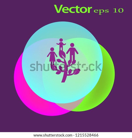 Flat icon. Family Tree.