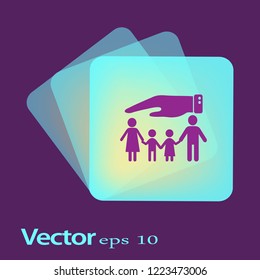 Flat icon family. Under the protection.