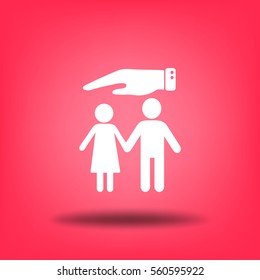 Flat icon family. Under the protection.