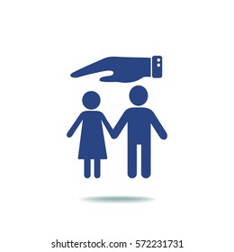 Flat icon family. Under the protection.