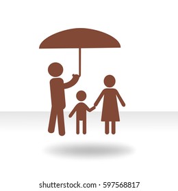 Flat icon family. Under the protection.