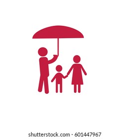 Flat icon family. Under the protection.