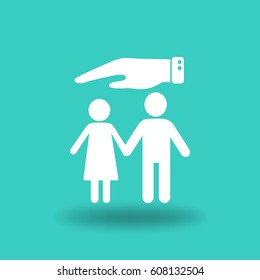 Flat icon family. Under the protection.