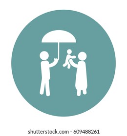 Flat icon family. Under the protection.