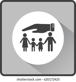 Flat icon family. Under the protection.